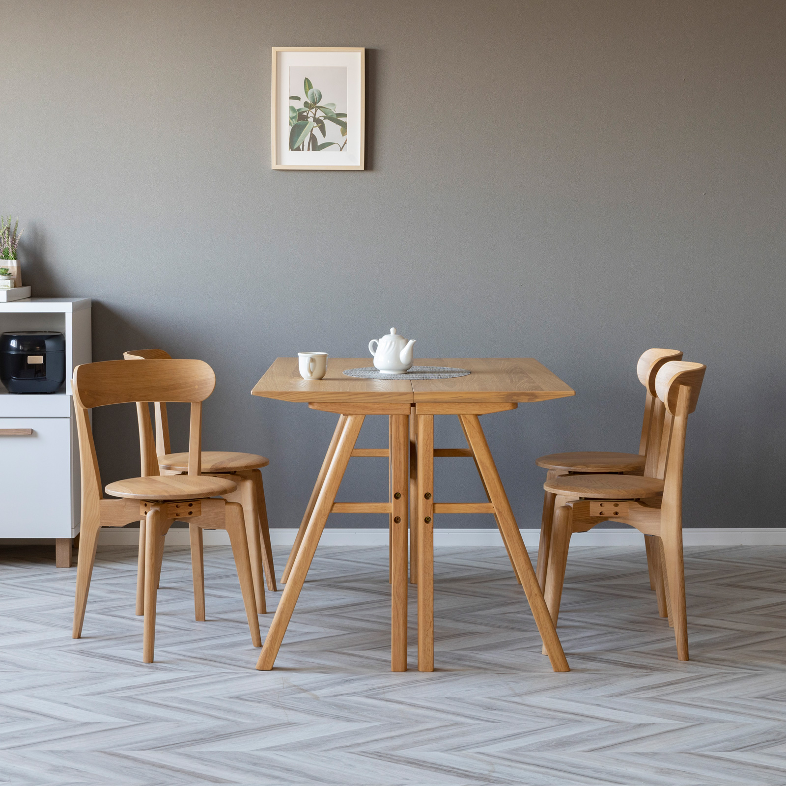 シギヤマ家具工業 ダイニングテーブルセット 2人掛け 北欧 回転椅子