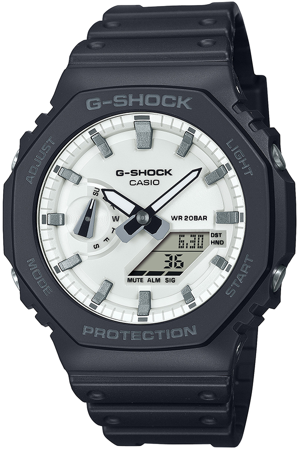 G-SHOCK ブラック&ブリリアントホワイト GA-2100WD-1AJF メンズ 腕時計