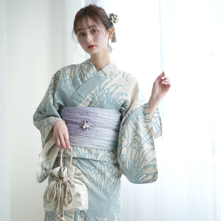 utatane 浴衣 レディース セット（浴衣/帯/下駄）フリーサイズ 古典柄