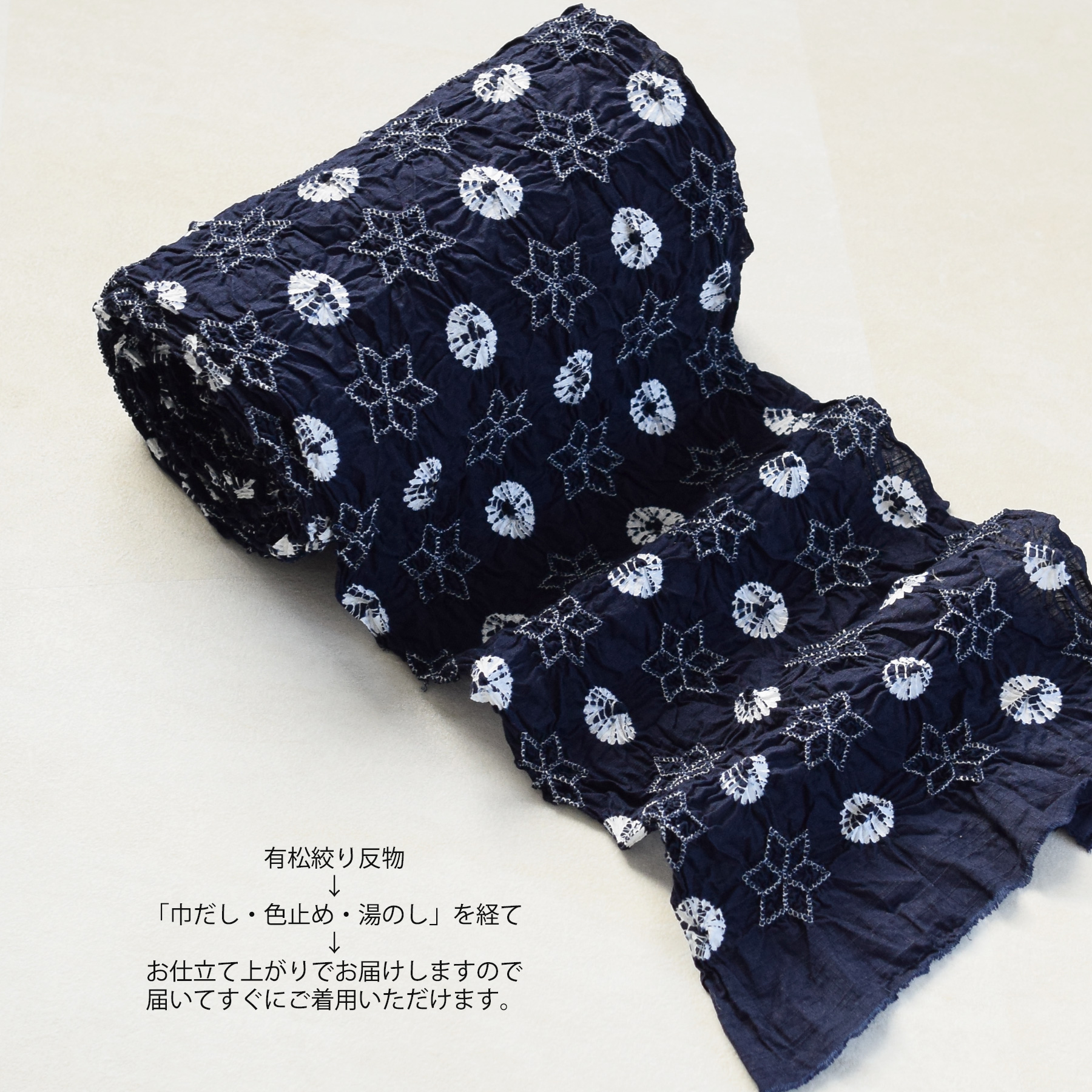 utatane 浴衣 レディース セット 有松絞り 浴衣3点セット 藍色の綺羅星