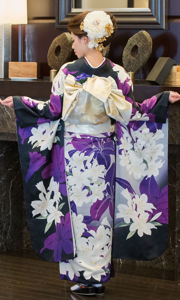 高級正絹 振袖レンタル 送料無料 FS-801 紫系 振袖 成人式 レンタル
