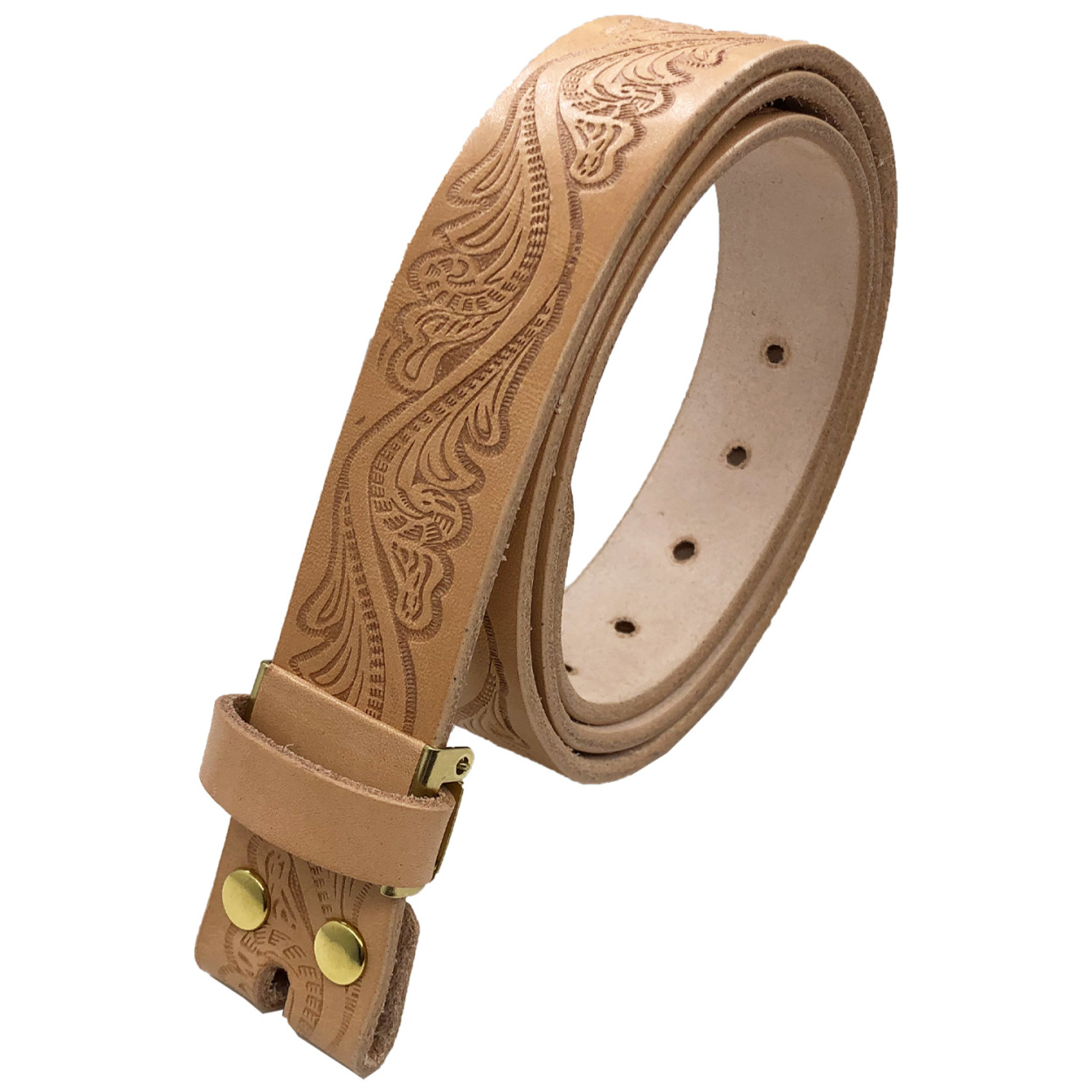 ベルト 栃木レザー クラフト 型押し 柄 メンズ 本革 帯のみ 交換用