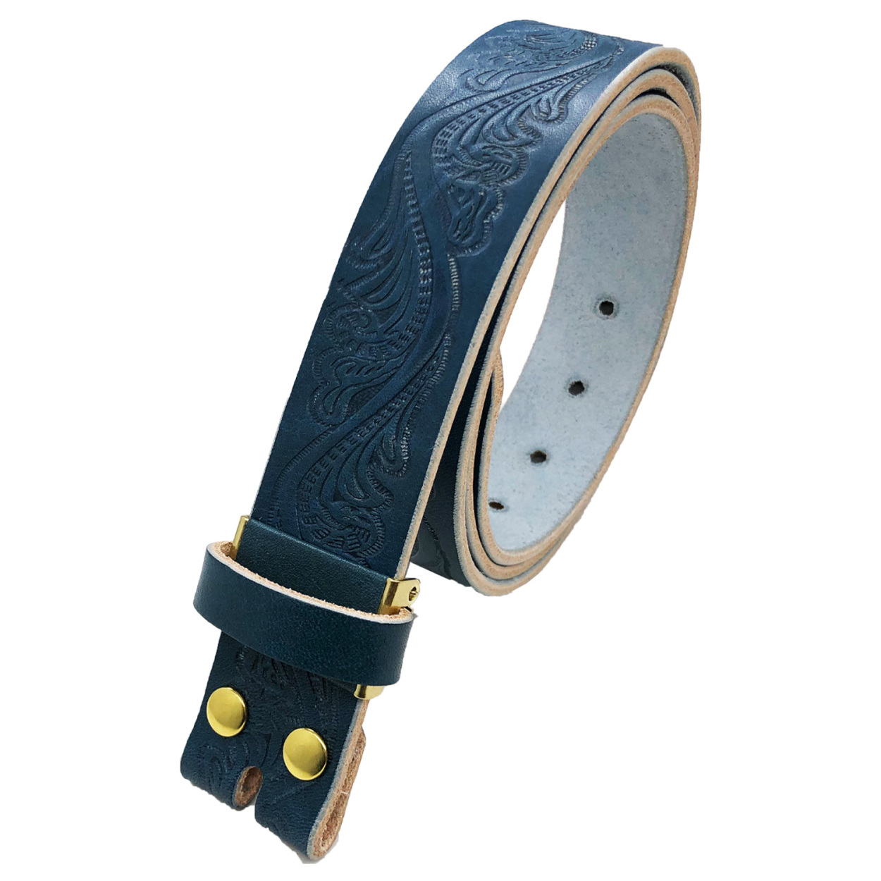 ベルト 栃木レザー クラフト 型押し 柄 メンズ 本革 帯のみ 交換用