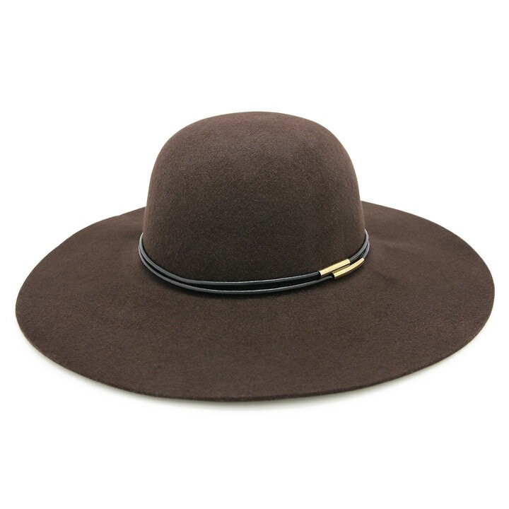 ボーラーハット つば広 帽子 レディース フェルトハット 秋冬 フェルト