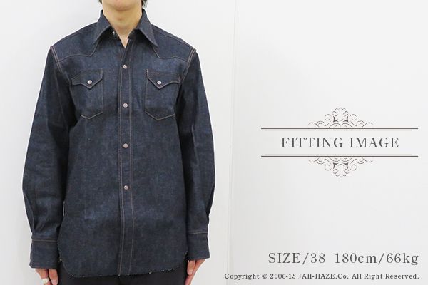 WAREHOUSE（ウエアハウス） 長袖 デニム ヒッコリー ウエスタンシャツ