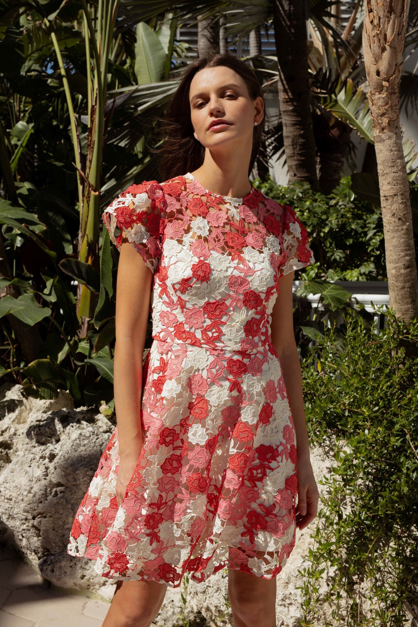 Midnight Everlie Floral Lace Fit & Flare Mini Dress – Shoshanna