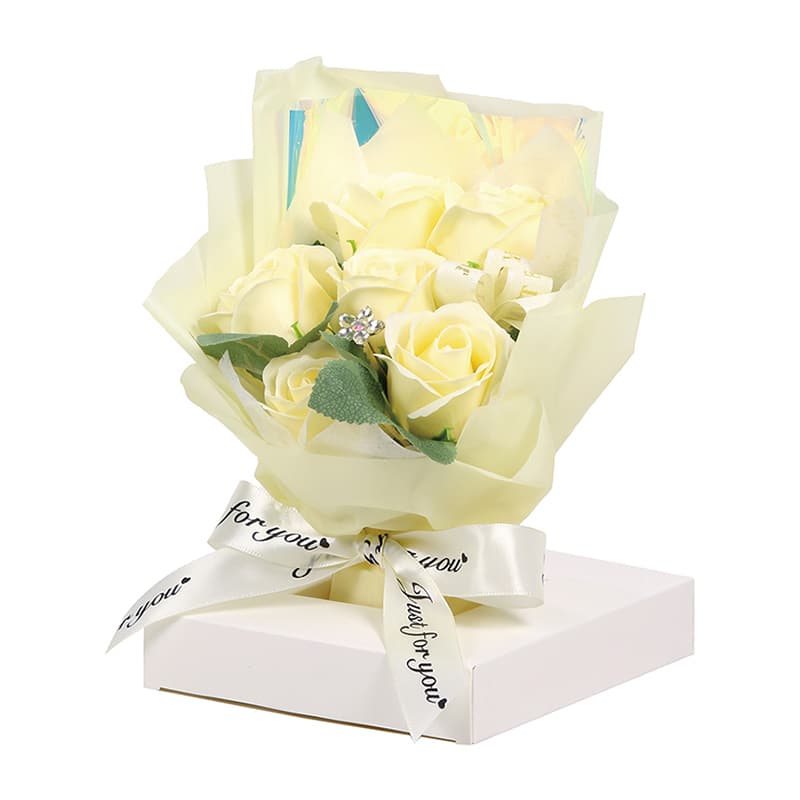 SG Wonder zone ソープフラワー クリアケース入りブーケ ホワイト F192