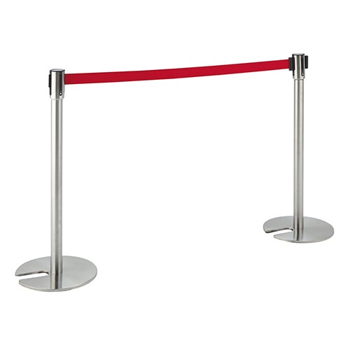 ベルトパーテーションスタンドSE シルバータイプ ベルト：赤 1台（ご