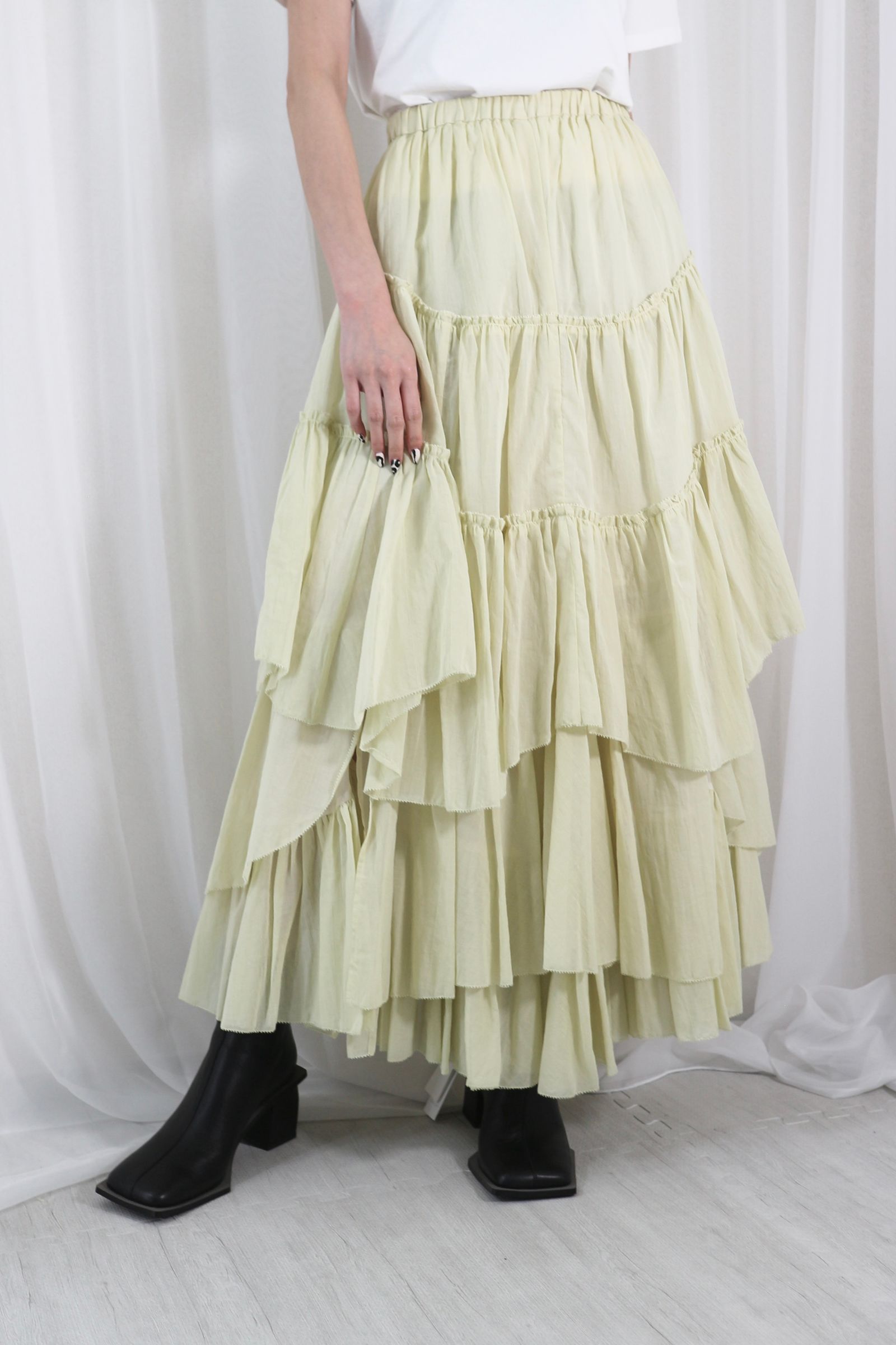 CASA FLINE - COTTON TIERED SKIRT / コットンティアードスカート