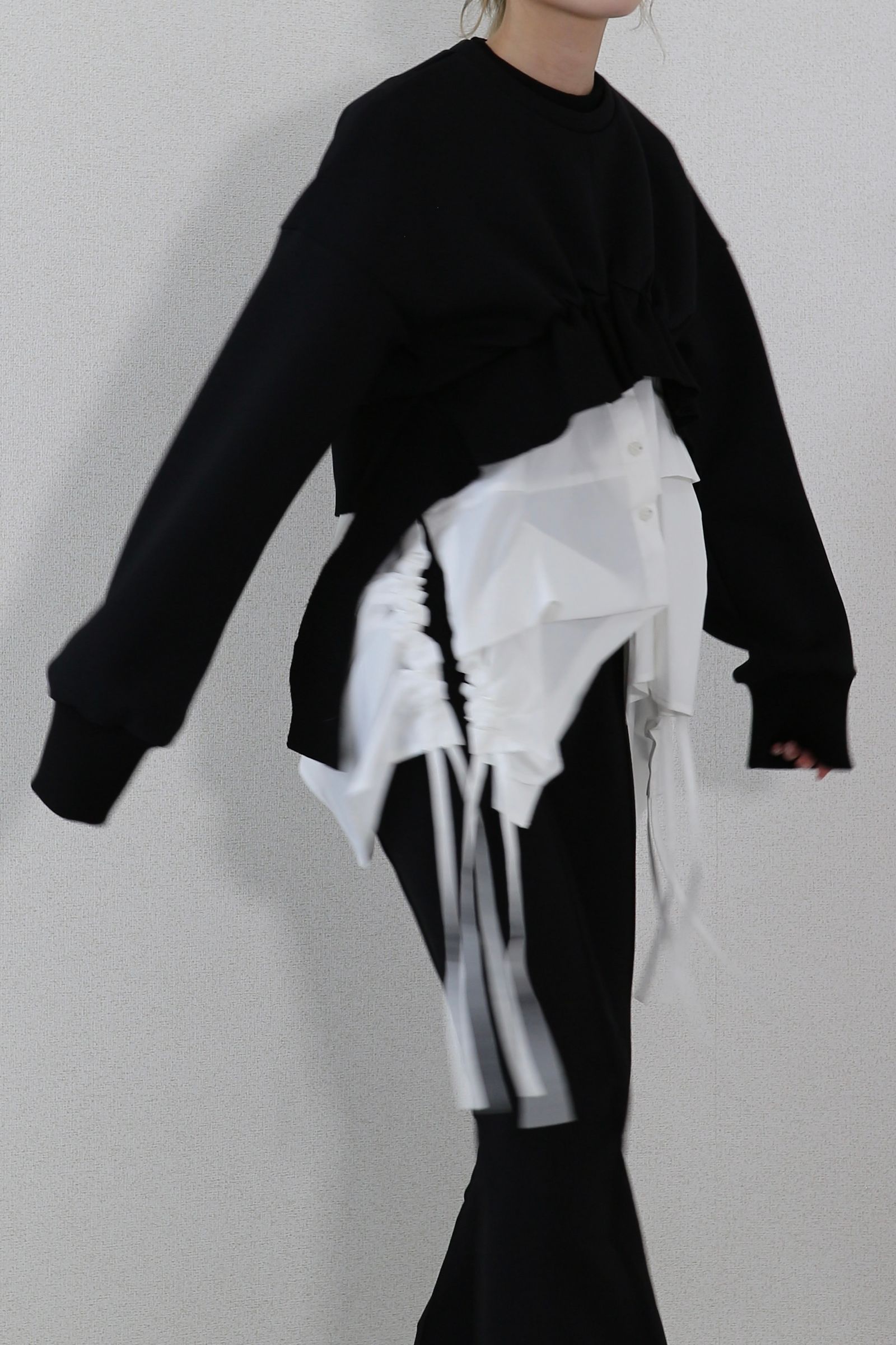 UN3D. - RIB COMBI SHORT TOP / リブコンビショートトップ (ブラック