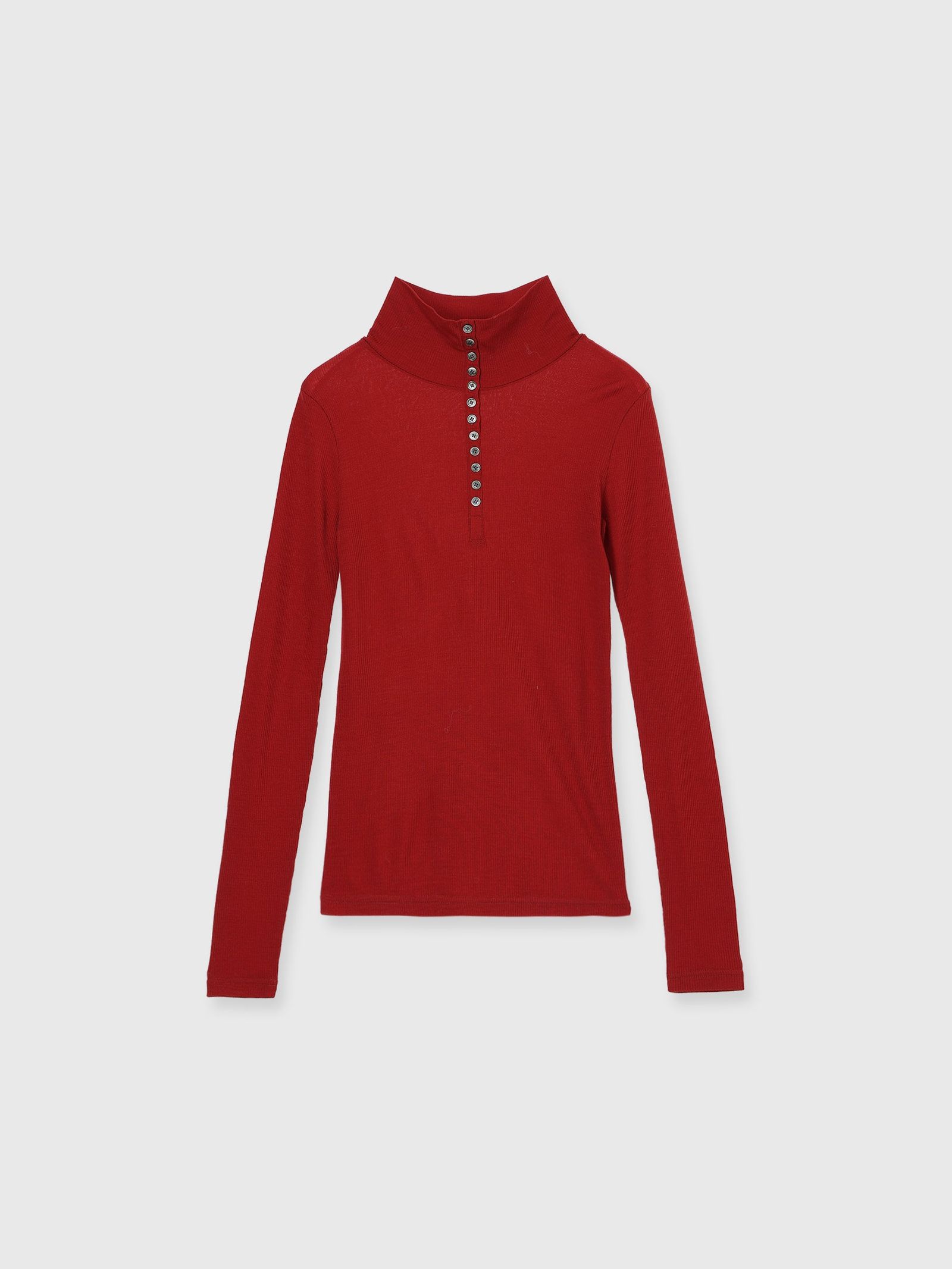 CREDONA - HENRY HIGH NECK TOPS (Red) / ヘンリーハイネックトップス