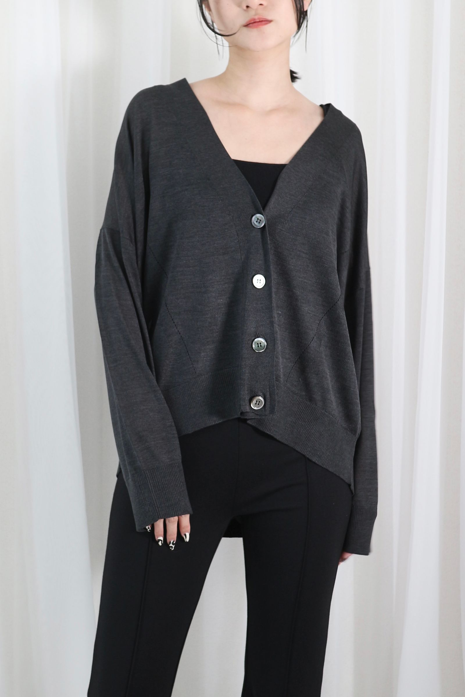 CINOH - SILK OVERSIZE CARDIGAN / シルクオーバーサイズカーディガン