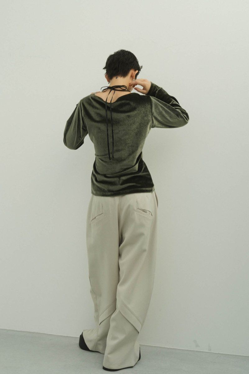 Knuth Marf - velours ribbon tops / ベロア リボントップス (グリーン