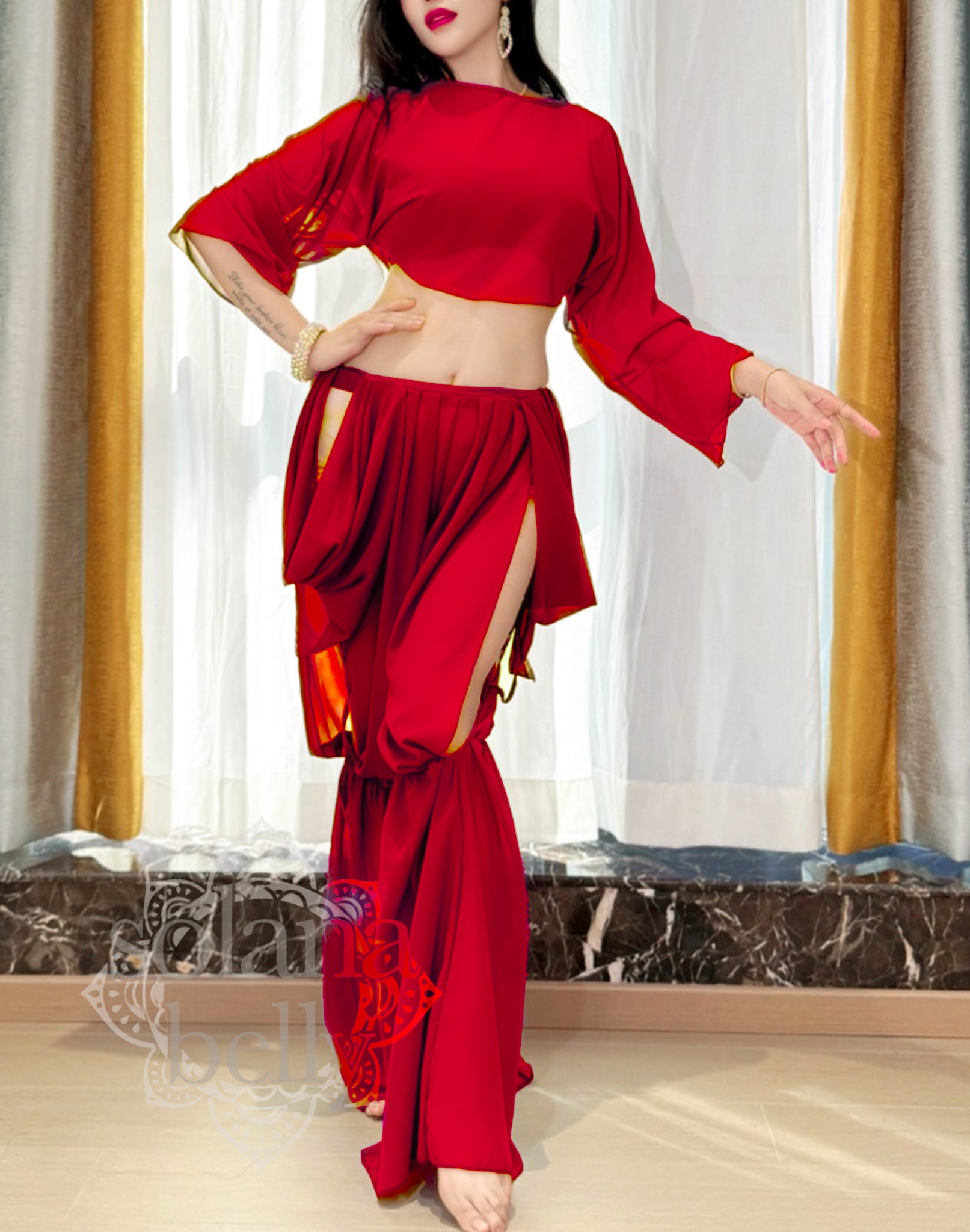 送料無料】華やかな今季トレンドのワイドパンツ｜ベリーダンス衣装