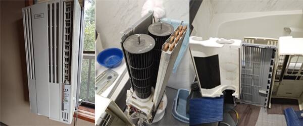 コロナの窓用エアコンのクリーニング