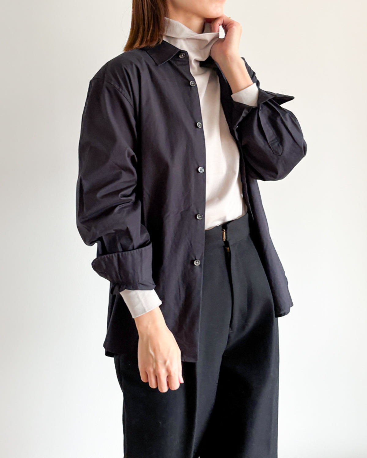 スーピマスムース タートルネック長袖Tシャツ SL7W‐T354