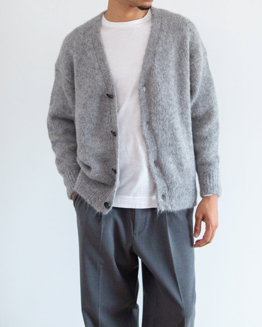 3G天竺 アルパカ×ウール Vネックカーディガン SL10W-980