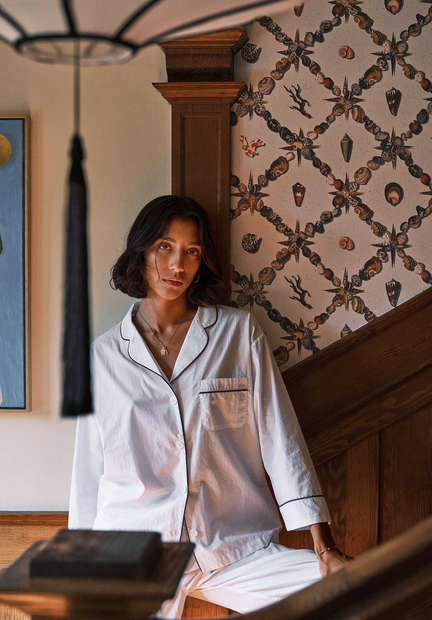 SLEEPY JONES | Marina Pajama Set in White End on End – Sleepy Jones