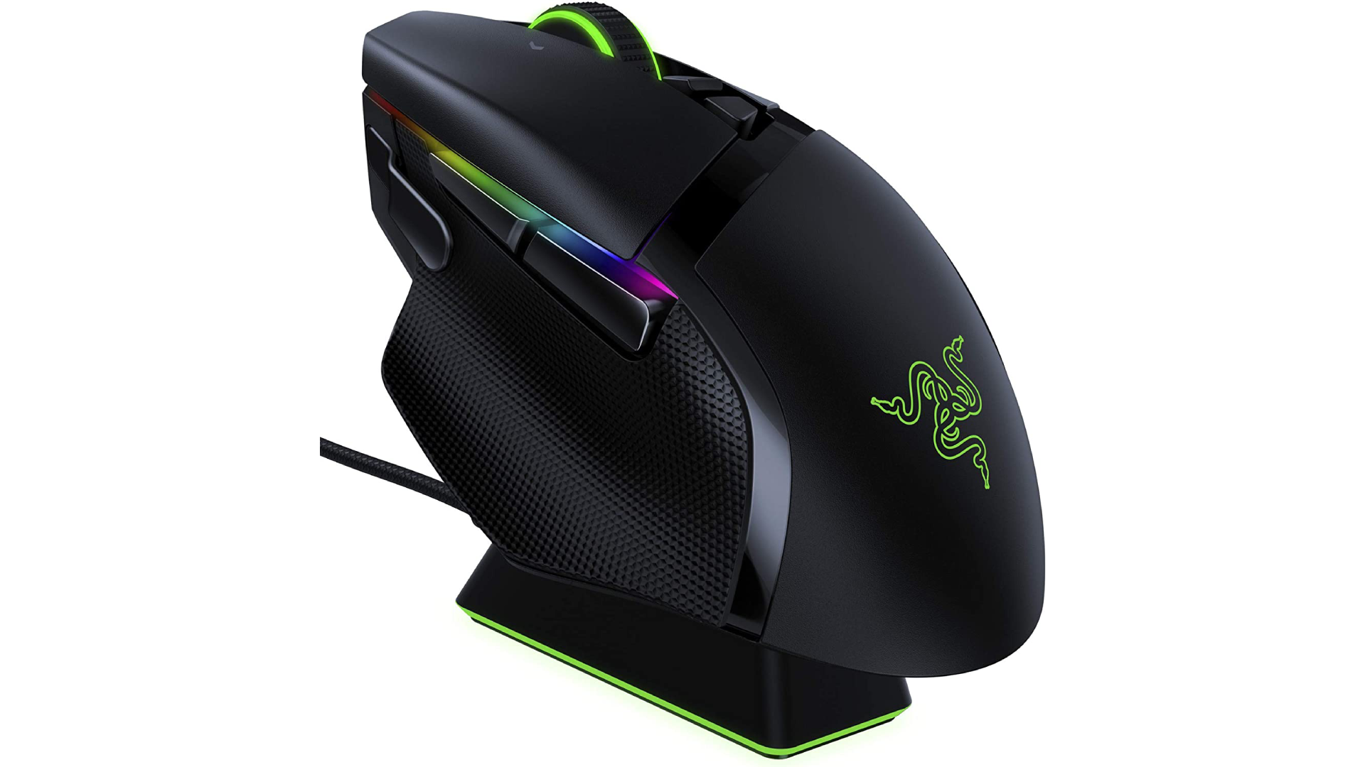 専用の充電ドックが付属したRazerのゲーミングマウス「Basilisk