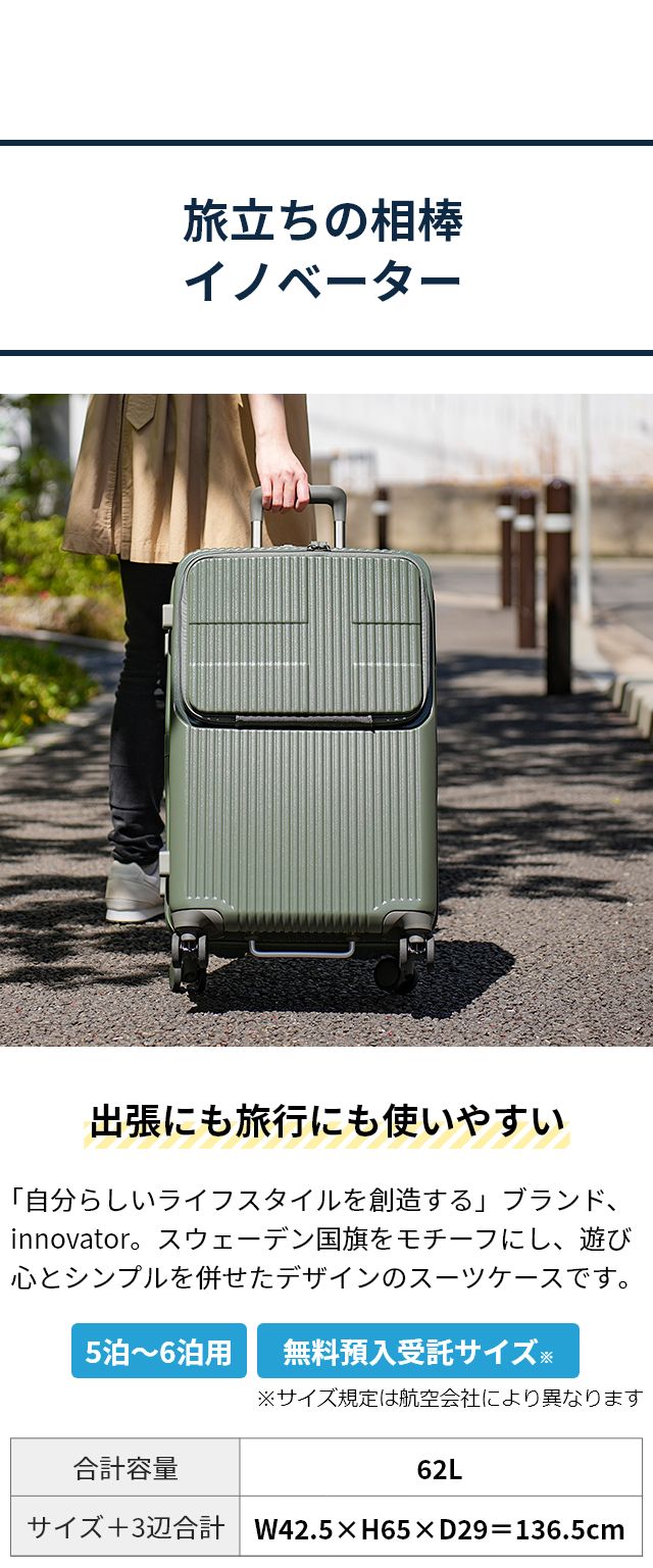 イノベーター 【選べる豪華特典】 スーツケース ハードジップキャリー