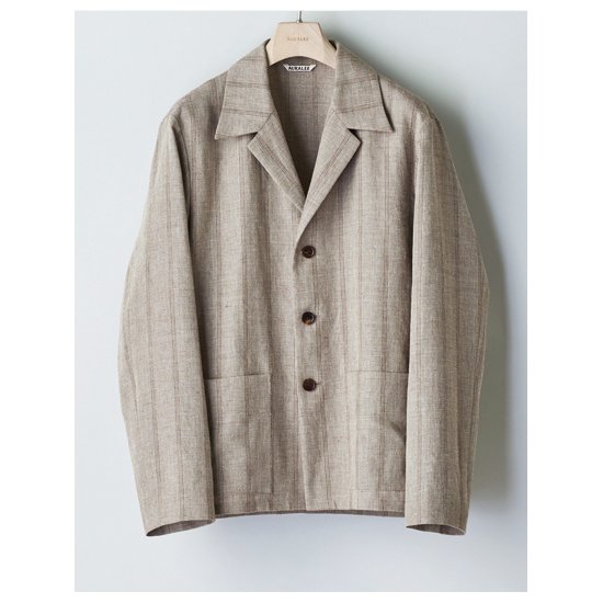 AURALEE / オーラリー | LINEN WOOL SILK SHARK SKIN SHIRTS JACKET