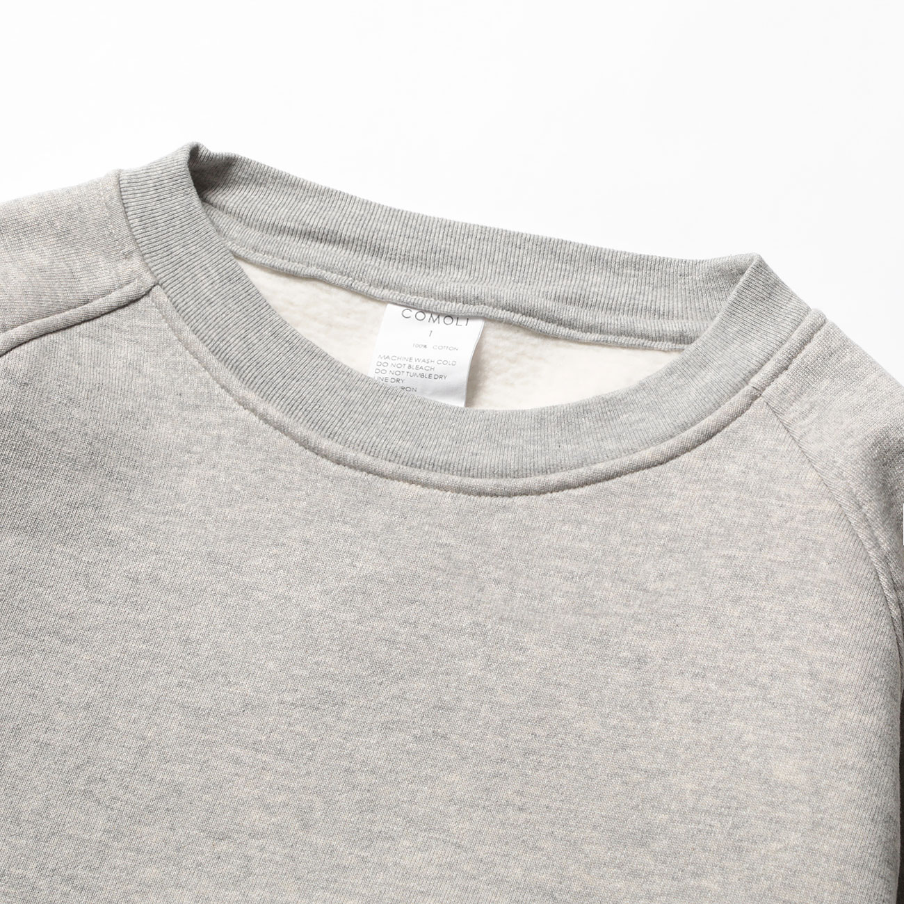 COMOLI / コモリ | コットン吊裏毛 クルーネック - Heather Gray