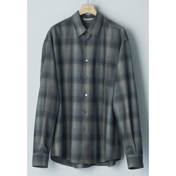 AURALEE / オーラリー | SUPER LIGHT WOOL CHECK SHIRT (メンズ