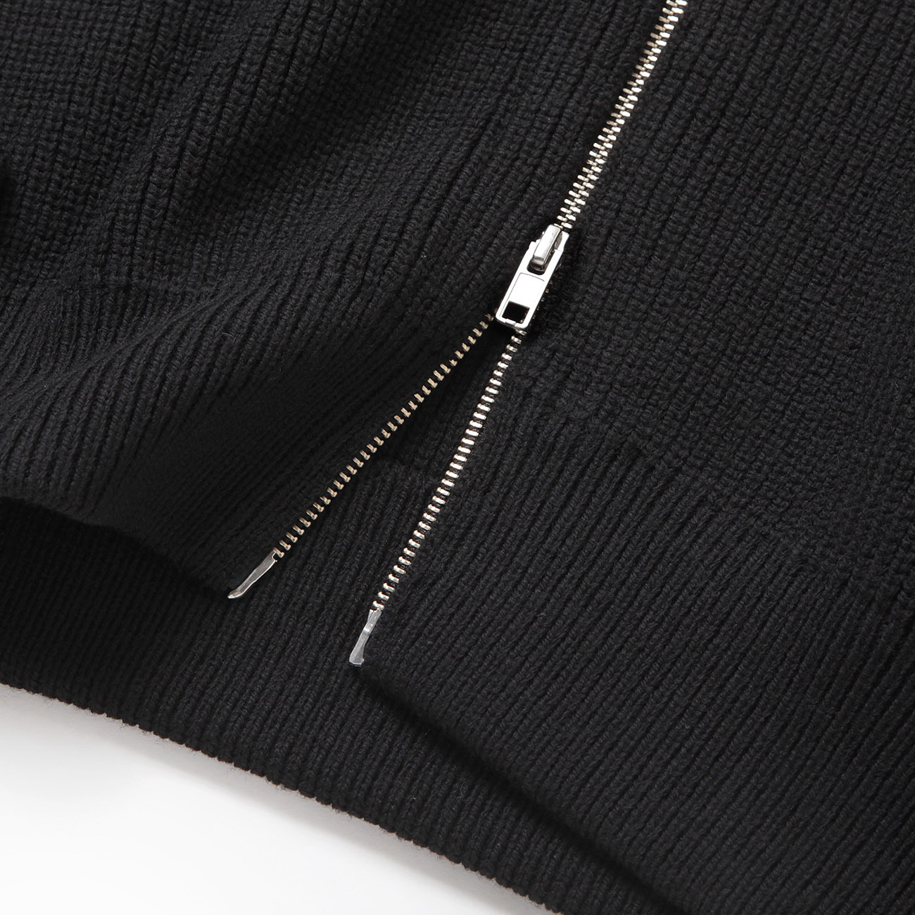 stein / シュタイン | OVERSIZED DRIVERS KNIT ZIP JACKET - Black