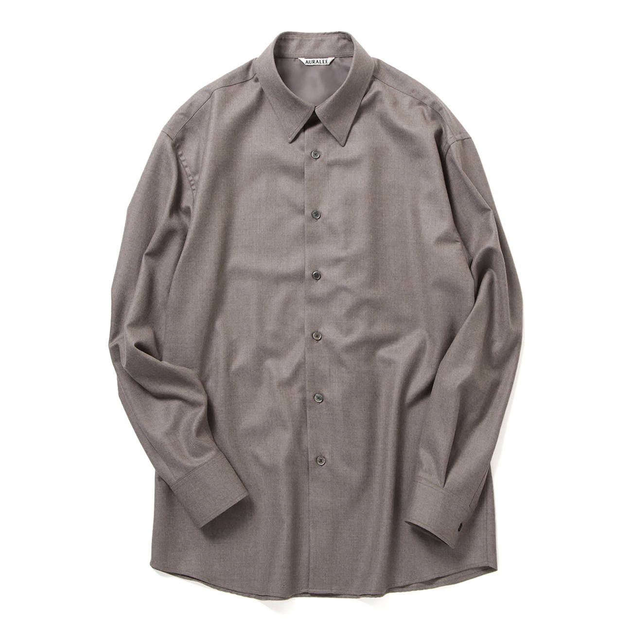 AURALEE / オーラリー | SUPER LIGHT WOOL SHIRT (メンズ) - Top Brown