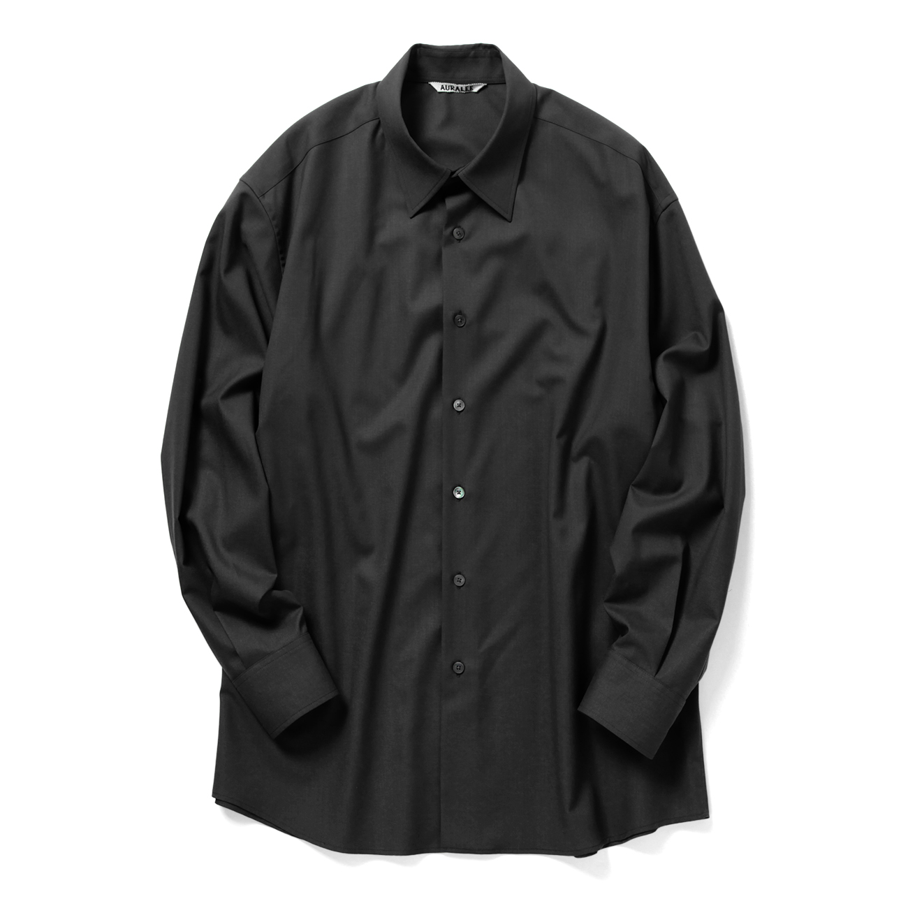 AURALEE / オーラリー | SUPER LIGHT WOOL SHIRT (メンズ) - Black