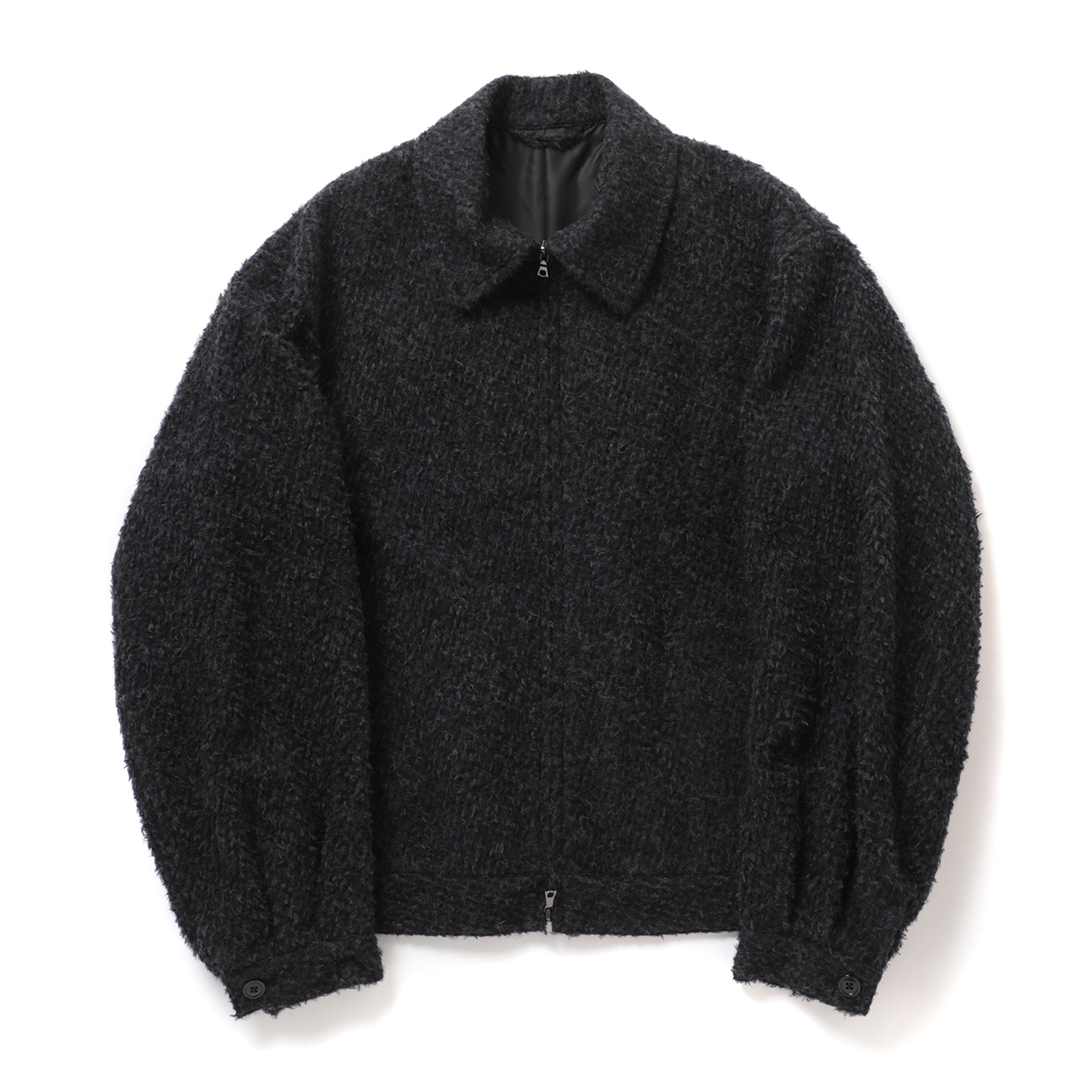 blurhms / ブラームス | Brushed Wool Zip Short Jacket - Heather