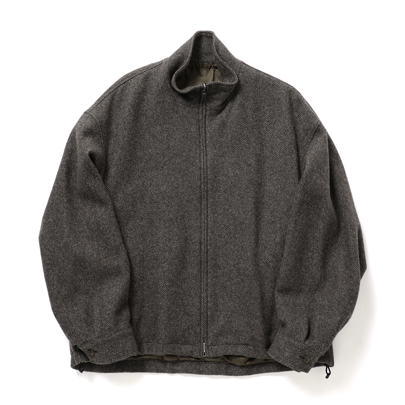 URU / ウル | WOOL LIGHT TWEED - ZIP UP BLOUSON - Brown | 通販