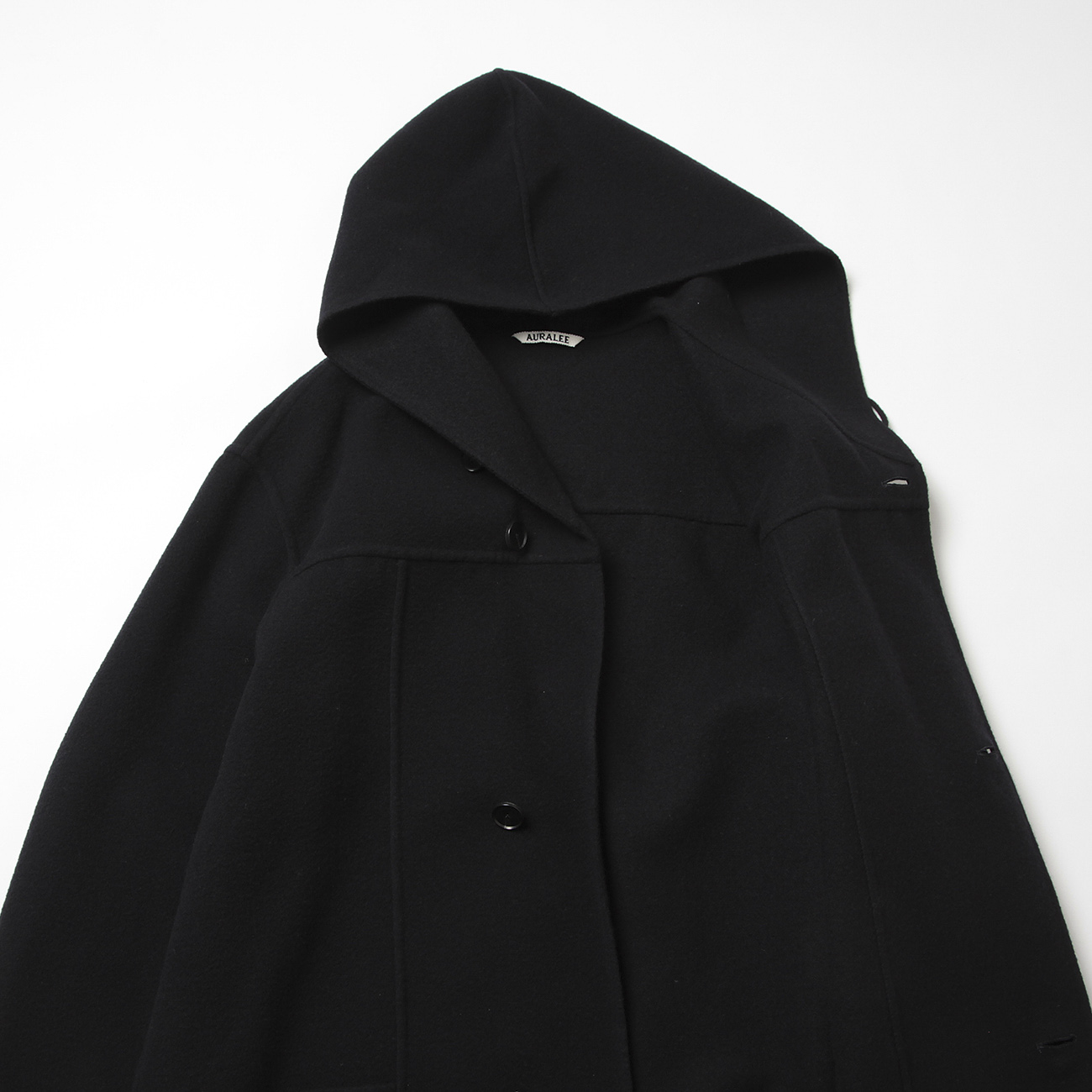AURALEE / オーラリー | VELOUR BRUSHED WOOL MELTON HAND SEWN HOODED
