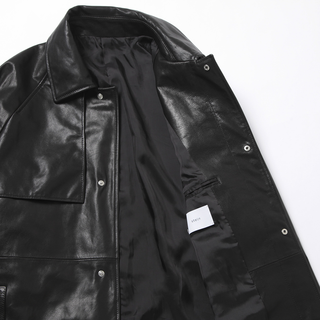 stein / シュタイン | LEATHER HALF COAT - Black | 通販 - 正規取扱店