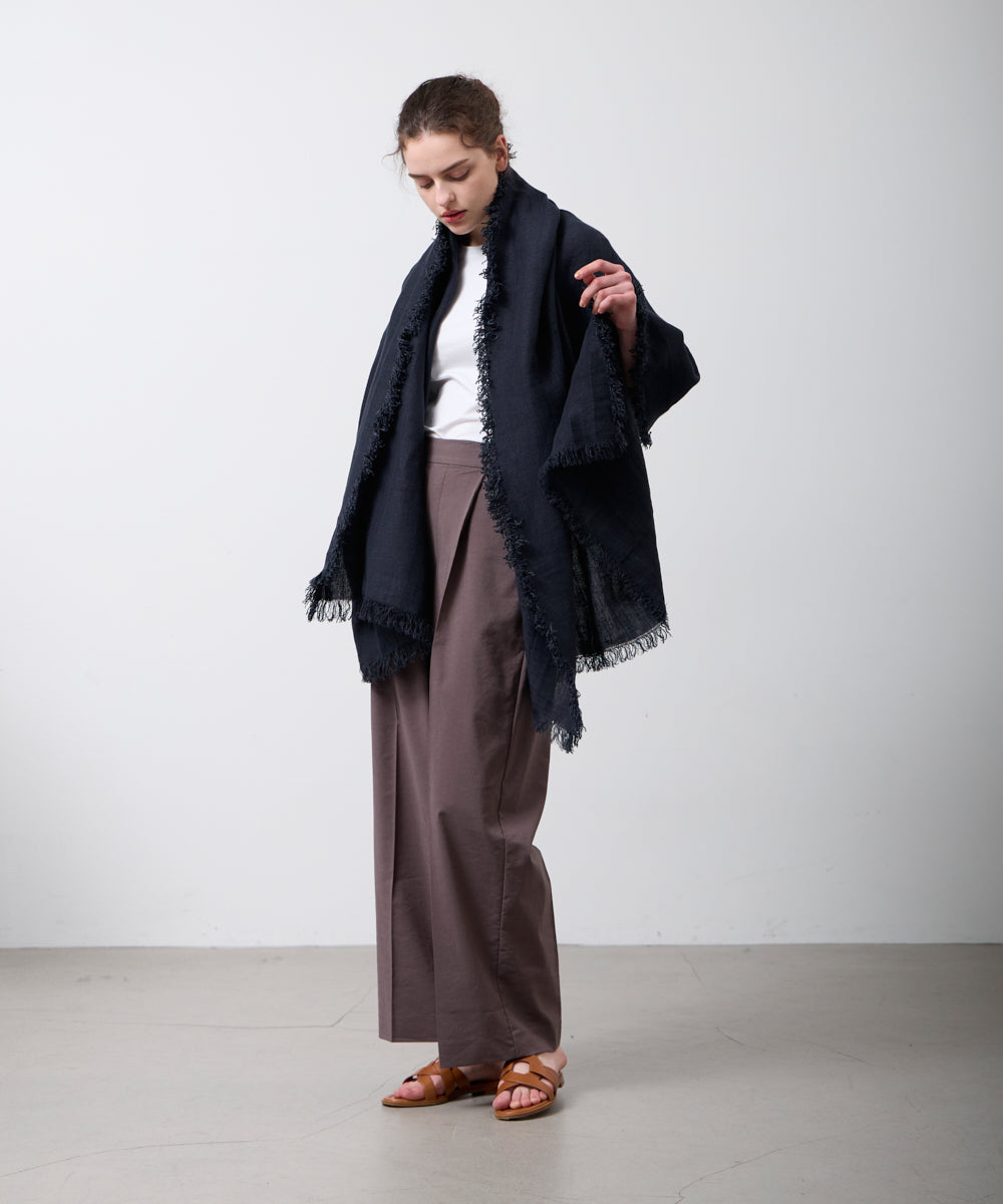 ASAUCE MELER | ベルギーリネンフリンジストール - アマンオンライン