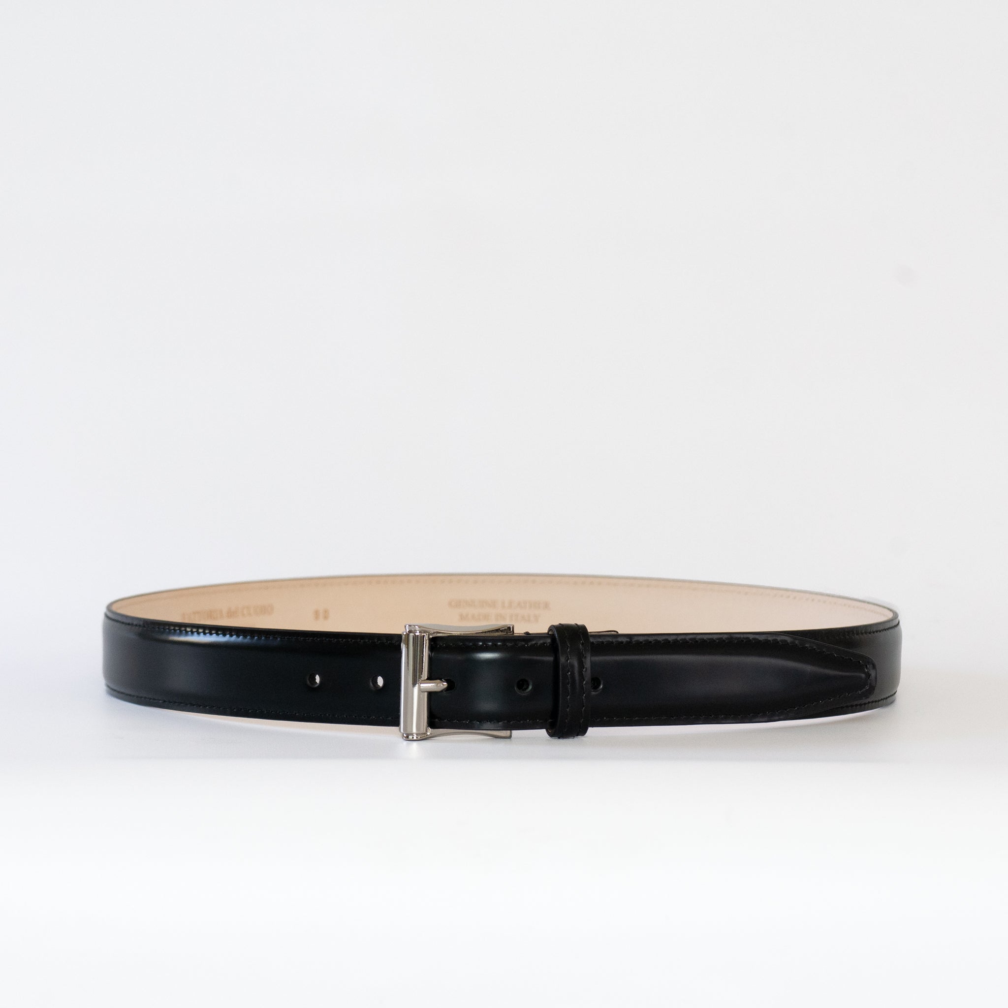 FATTORIA del CUOIO - square buckle corrected grain leather belt