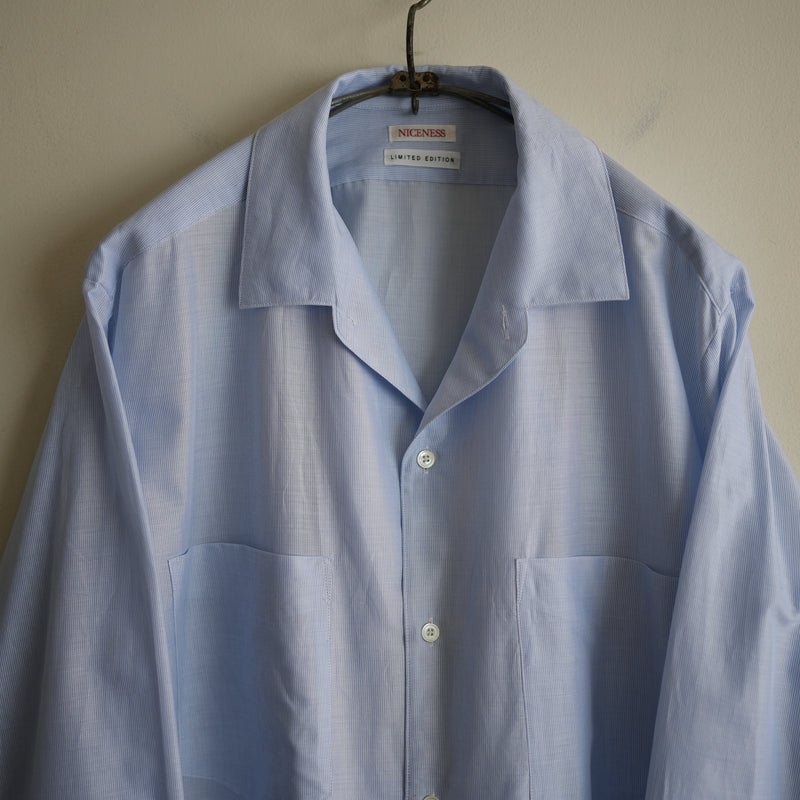 NICENESS DEAD STOCK LIGHT BLUE PATERN DRESS SHIRT 