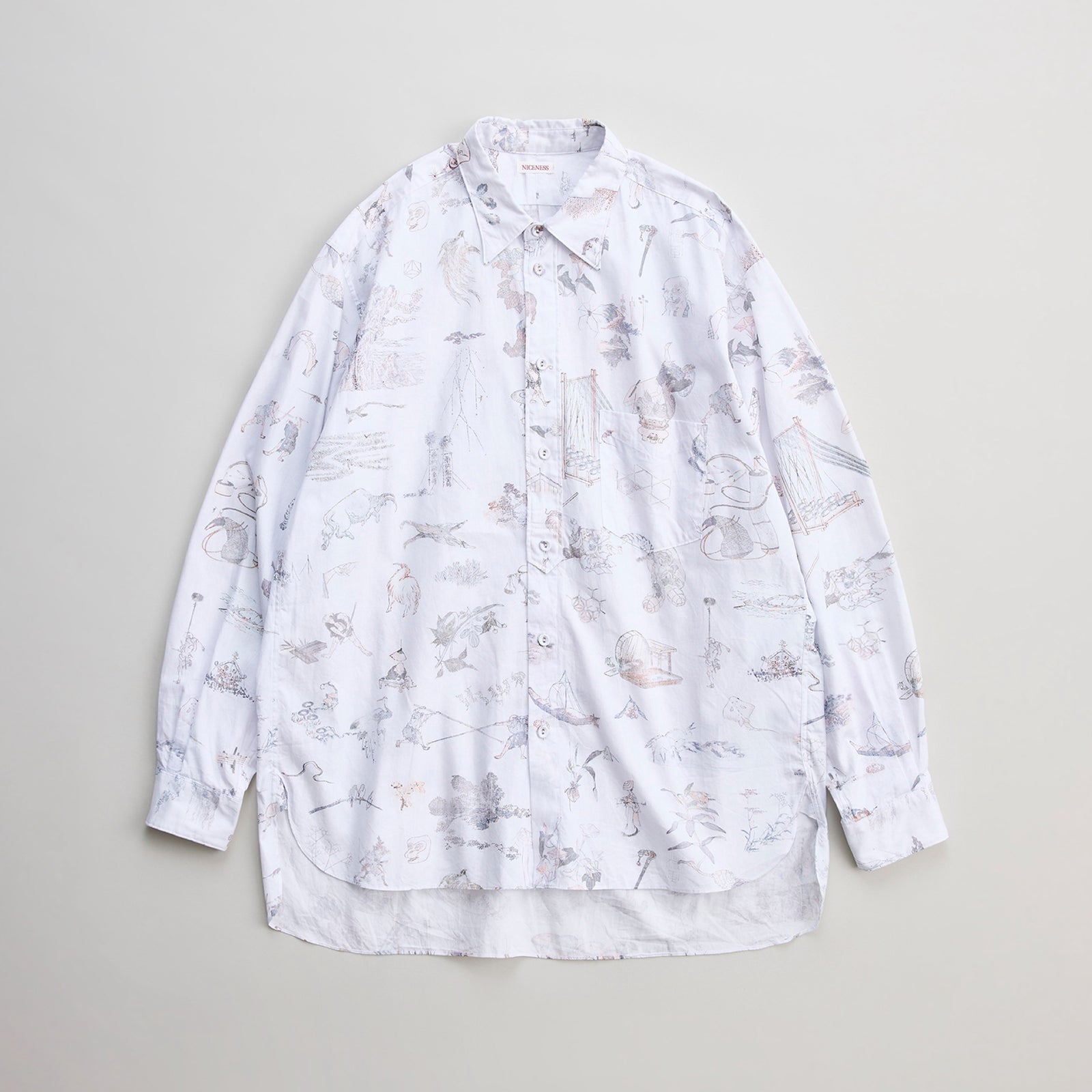 NICENESS HOKUSAI PRINT CLASSIC SHIRT 