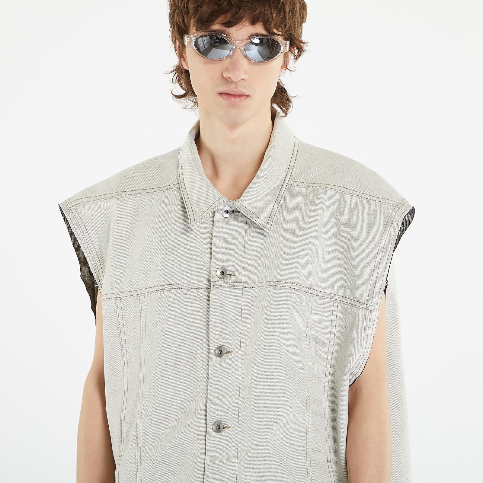 Vests Rick Owens DRKSHDW Jumbo Worker Vest Milk Melange (DU01C6762