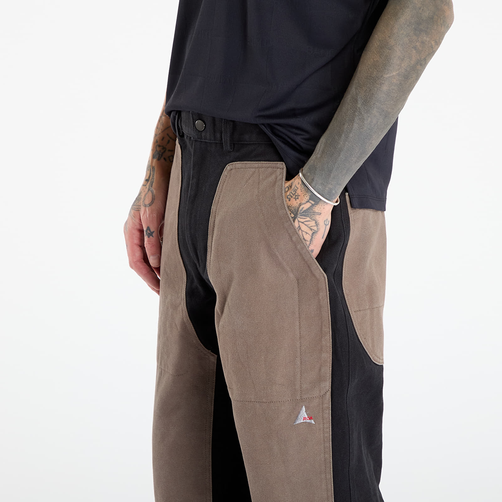 Pants ROA Fomes Double Knee Washed Canvas Pant Black/ Grey