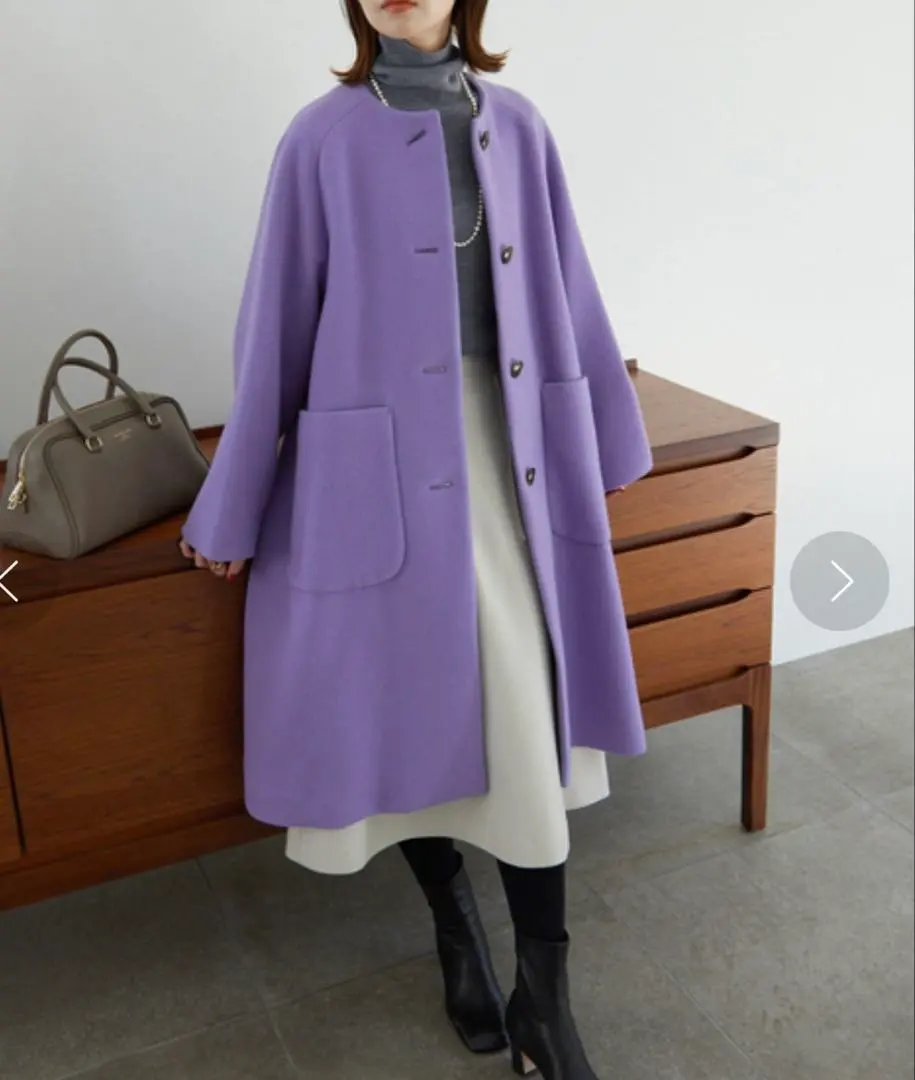 2026年最新】slobe iena スイビダブルクロスノーカラーダブル前コート