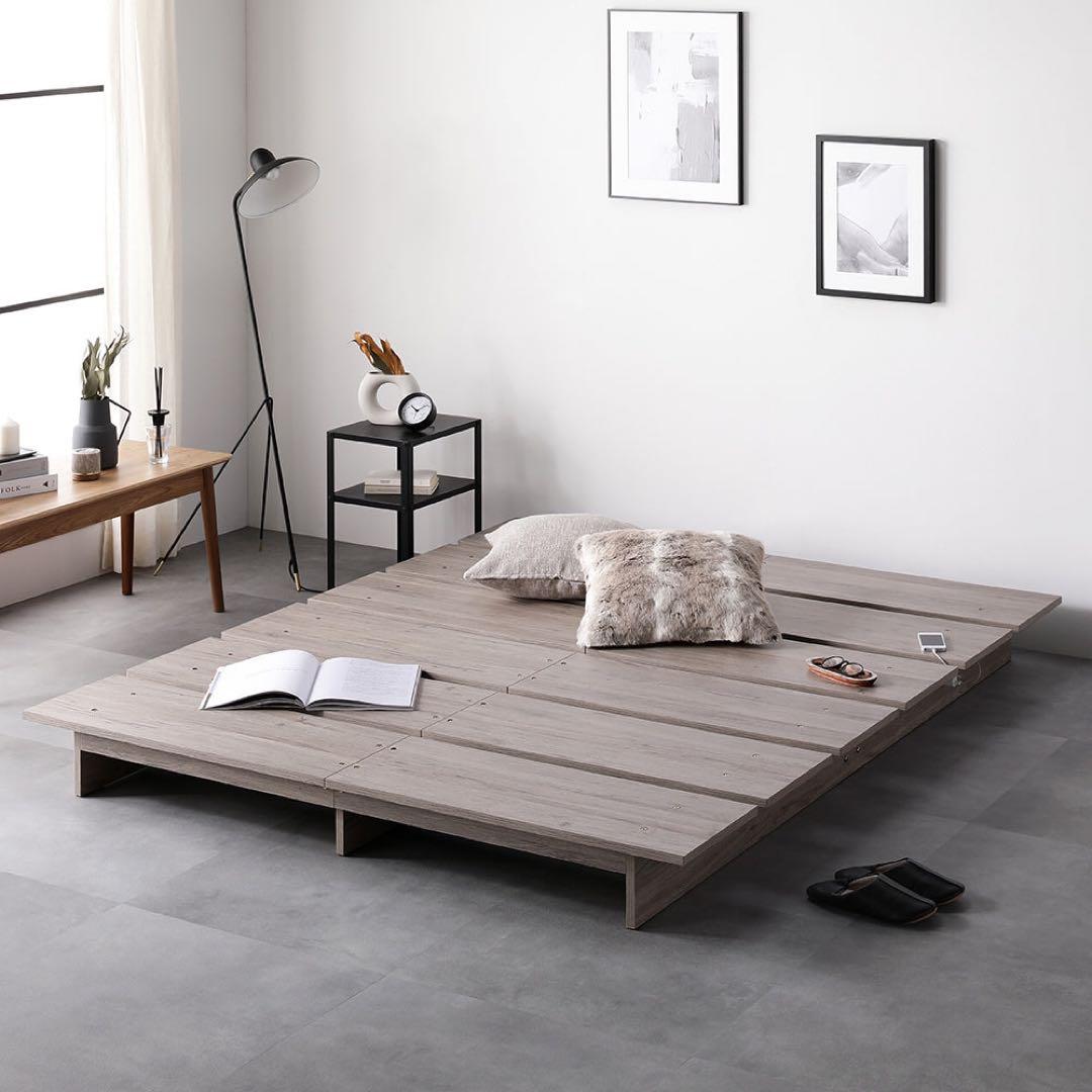 ステージベッド コンセント付き 『TUULIE トゥーリエ』グレージュ ステージベッド コンセント付き 『TUULIE トゥーリエ』/無駄を省いた