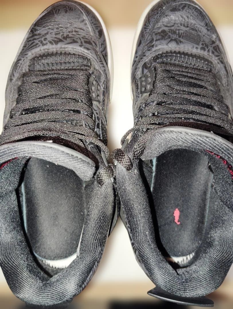 靴 NIKE 27.5cm AIR JORDAN 4 LASER BLACK GUM