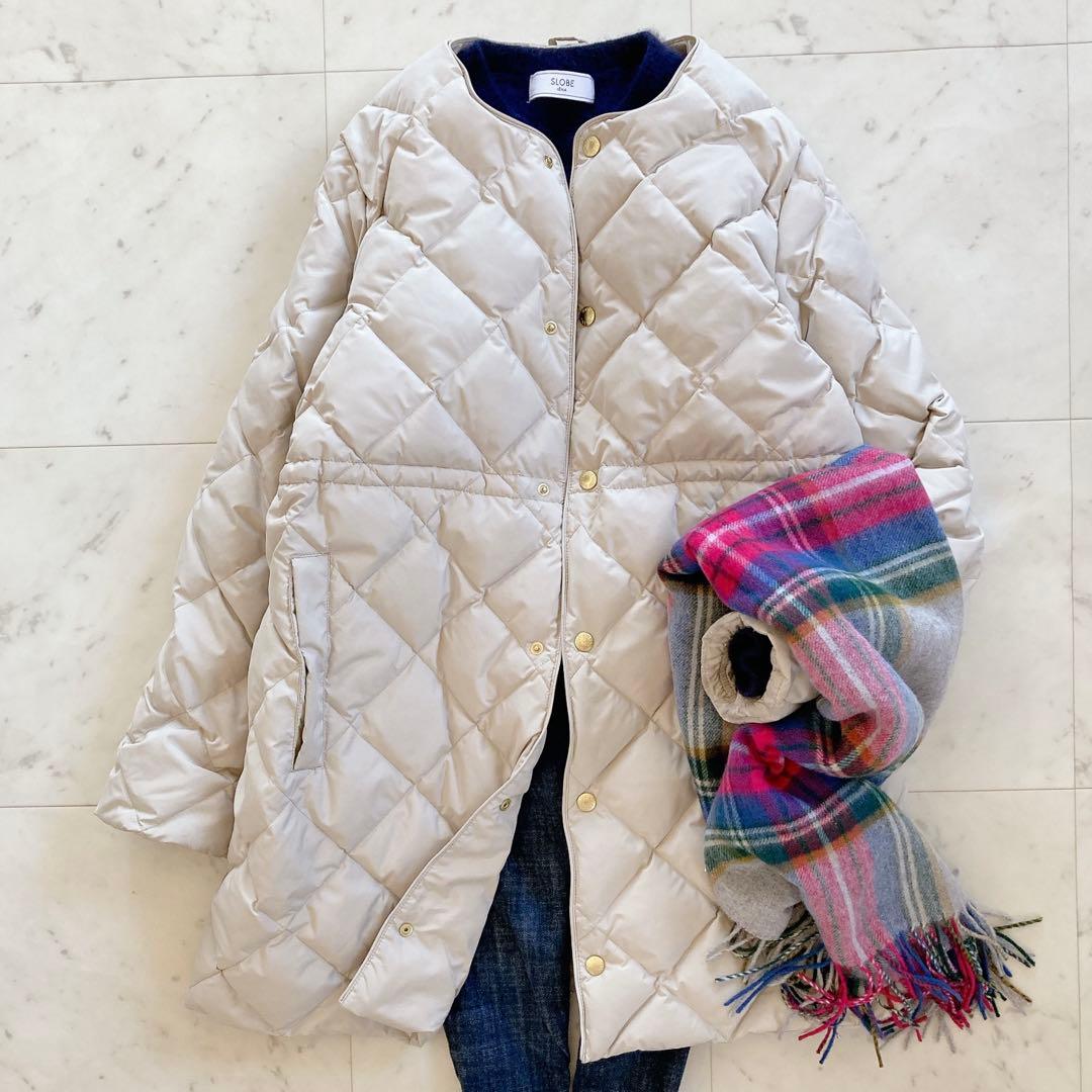 タイオン　リモンタイースト　別注ウエスト切替えノーカラーダウン　ベージュ ◇【WEB限定】【TAION×LIMONTA EAST】別注ウエスト切替えノーカラー