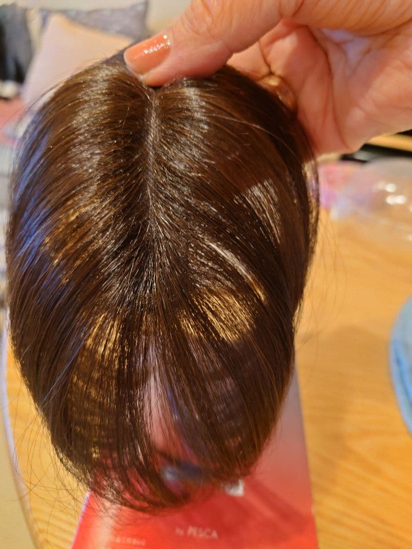 チャチャダークブラウン ロングウィッグ のせるだけ - メルカリ