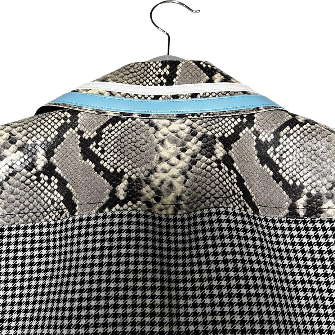 N°21 ヌメロヴェントゥーノ ピーコート パイソン チェック ボーダー 羊