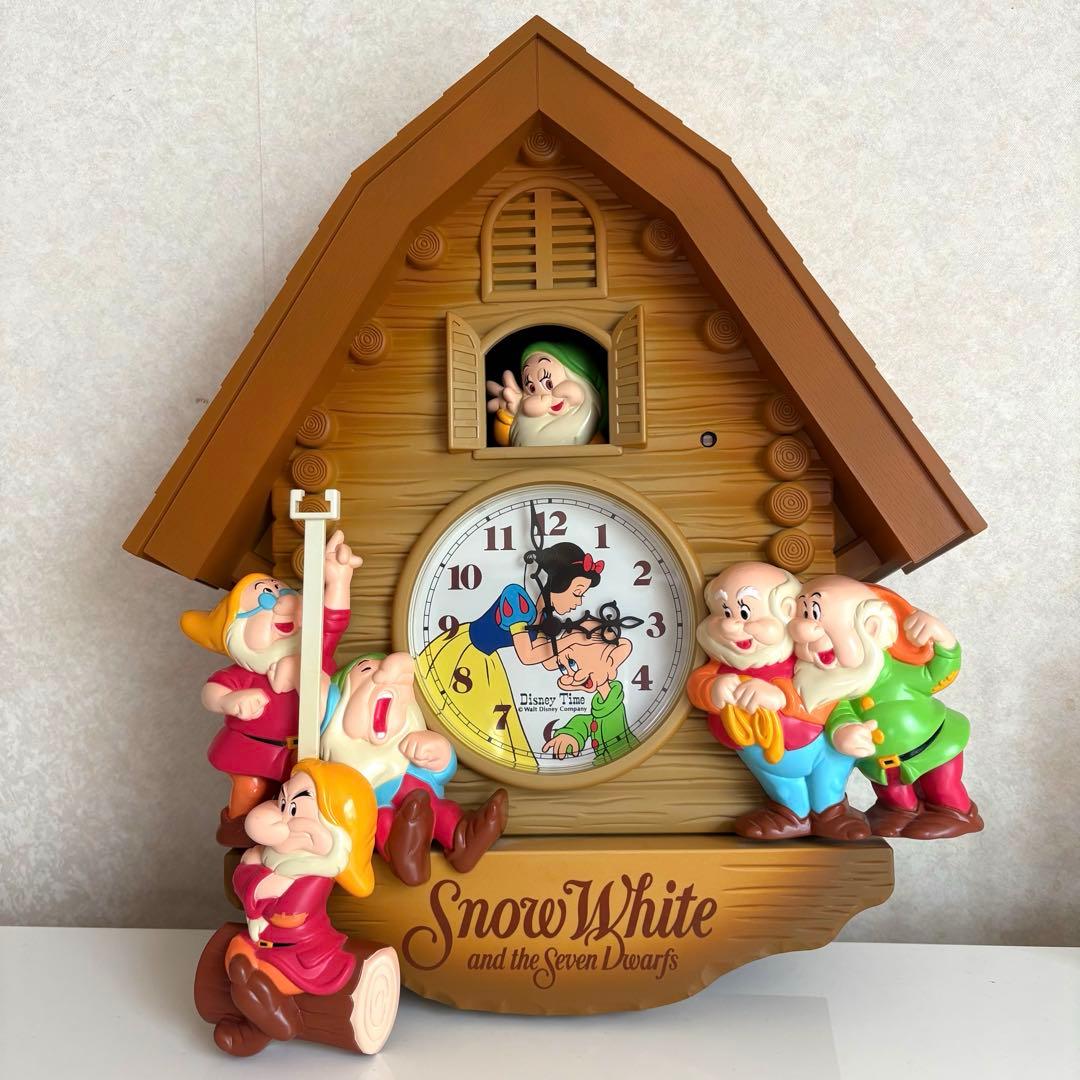 【レア】ディズニータイム 掛け時計 七人のこびと白雪姫 壁掛け 振り子 時計 レア】ディズニータイム 掛け時計 七人のこびと白雪姫 壁掛け 振り子