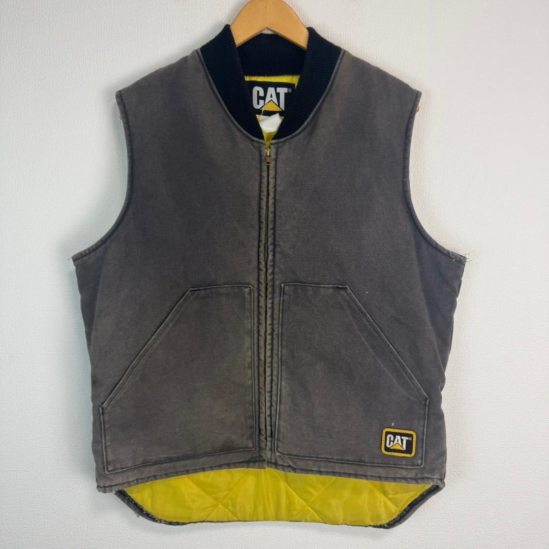CAT キャタピラー ワークベスト 中綿 ダック地 古着 アメカジ ワーク系