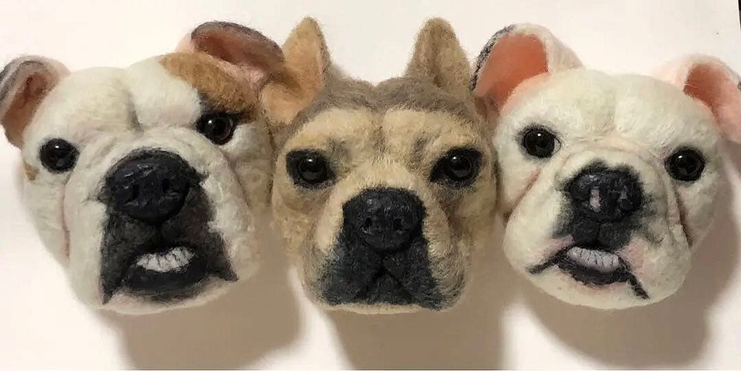 羊毛フェルト オーダー EブルFブルブリー 顔半立体