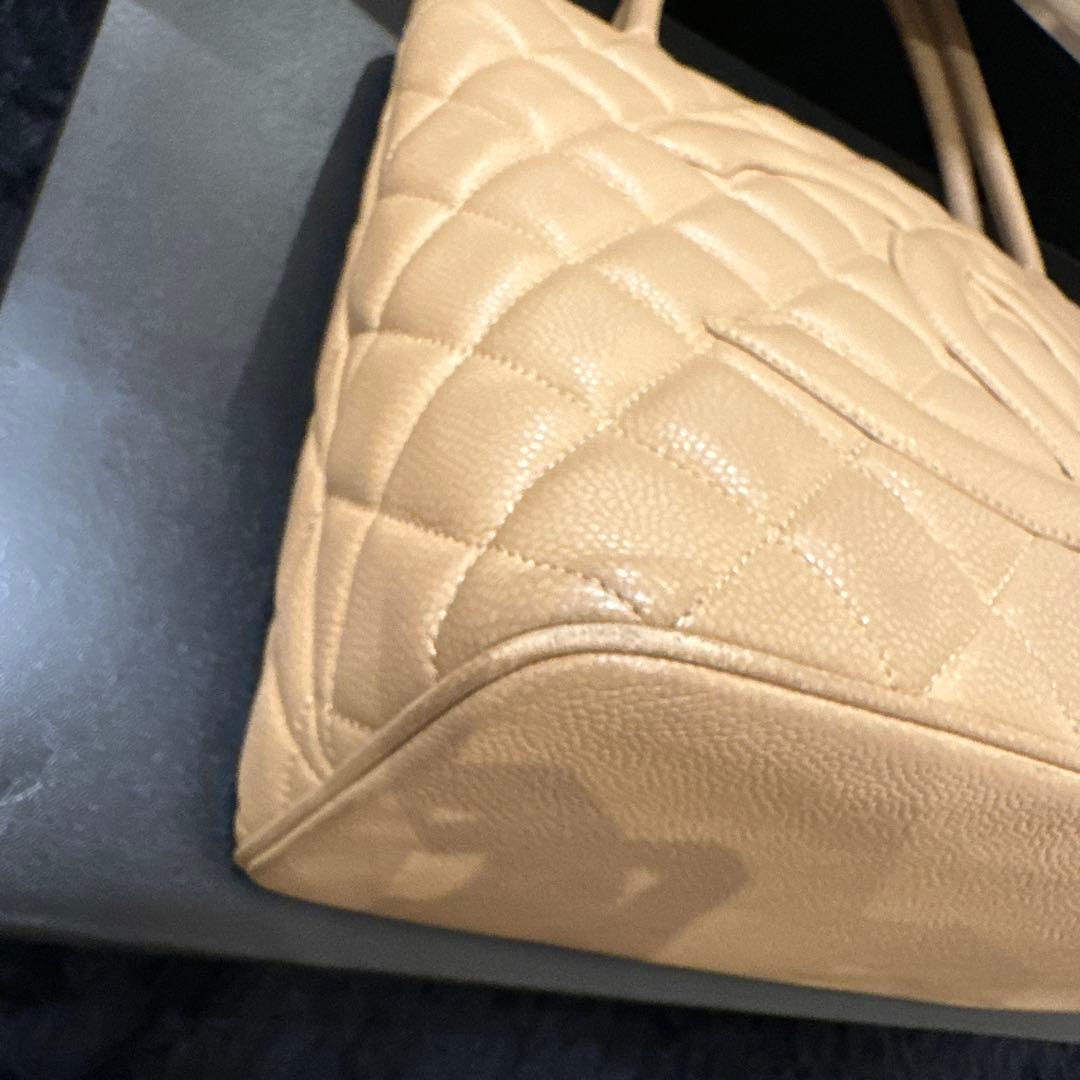 《正規品》CHANEL 復刻トート　ベージュ　ゴールド金具　キャビアスキン
